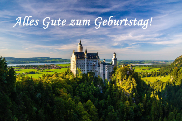 Alles Gute zum Geburtstag! Deutschland, Bayern, Schloss